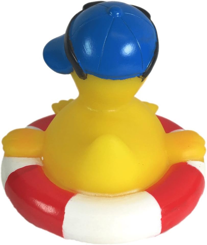 3" Pool Rubber Duck [Sealed Hole, Floats Upright] - Baby Safe Bathtub Bathing Toy
