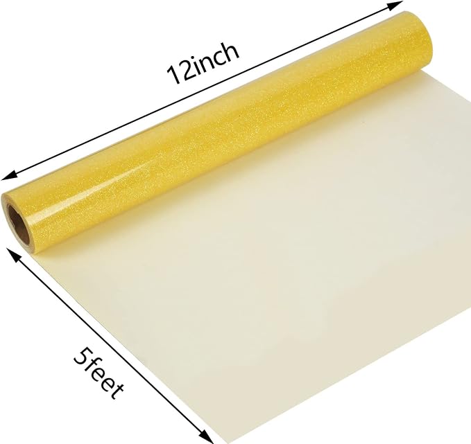guangyintong Heat Transfer Vinyl Glow Glitter HTV Rolls, Glitter HTV Vinyl