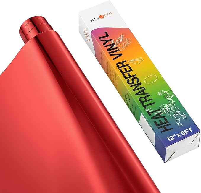HTVRONT Red Metallic HTV Vinyl