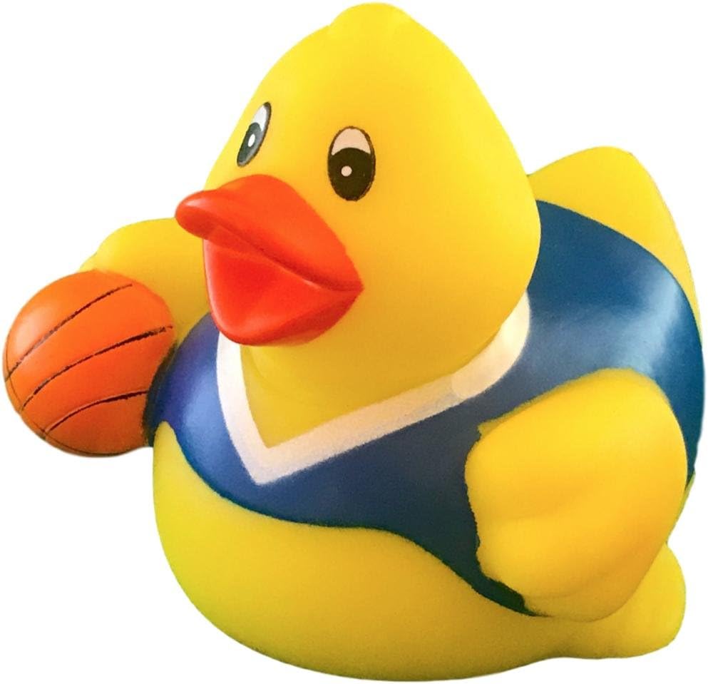 3" Basketball Rubber Duck [Sealed Hole, No Mildew] - Baby Safe Bathtub Bathing Toy