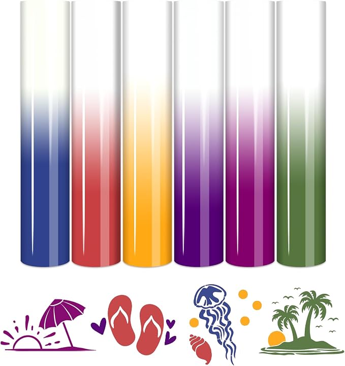 HTVSTD Color Changing Heat Transfer Vinyl 6Sheets 12×10in Iron on Vinyl |