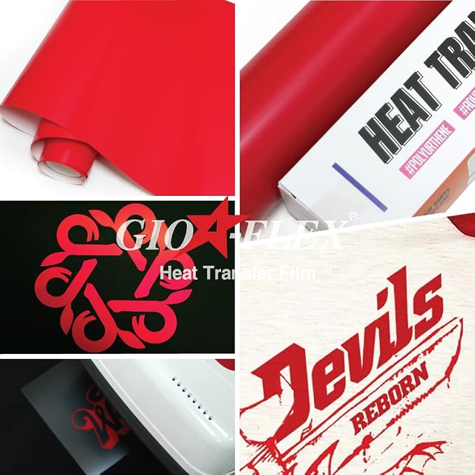 PU Heat Transfer Vinyl 12"×20ft Roll Red – HTV