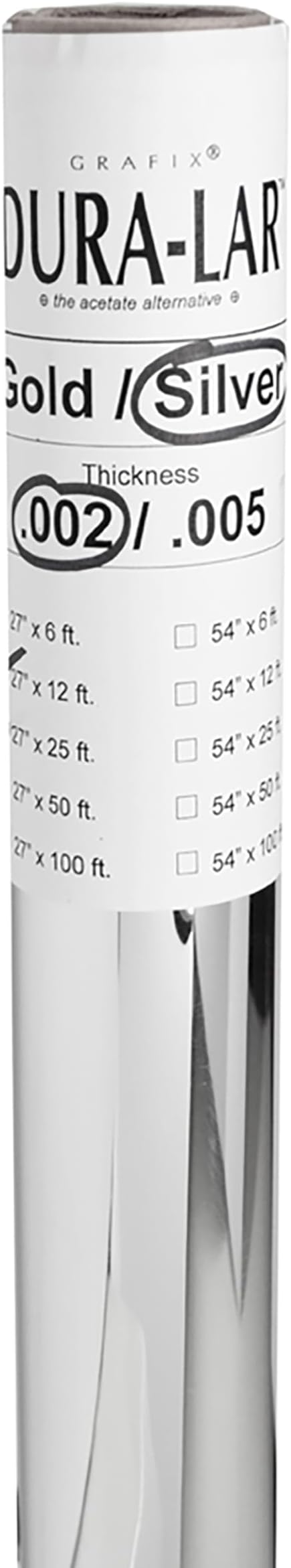 Grafix Dura-Lar 0.002" Film, Opaque Silver Dura-Lar is a Polyester Film