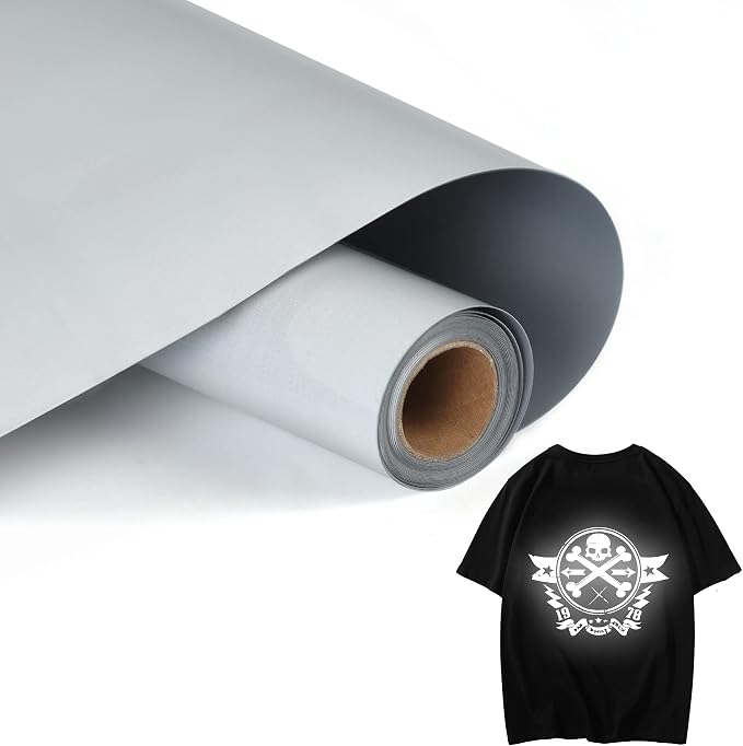 HTVVETUR Reflective Heat Transfer Vinyl Roll 12 Inch by 10 Feet Iron on DIY