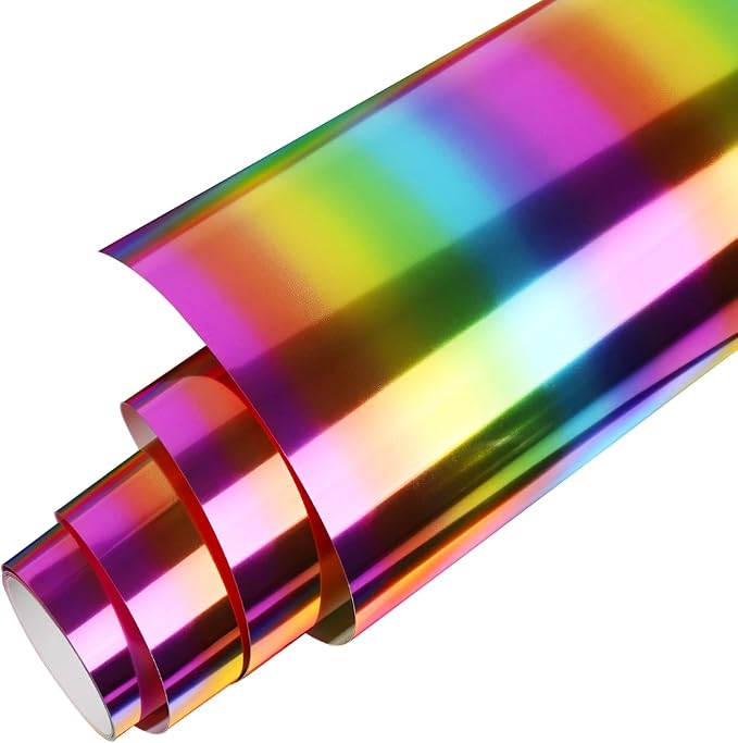 Gatichetta Metallic Foil HTV Roll Holographic Rainbow Heat Transfer Vinyl