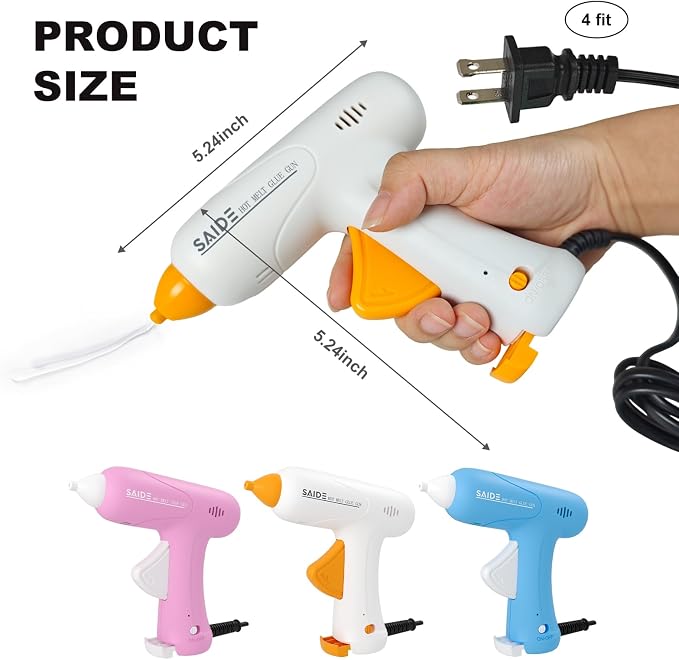 SAIDE Hot Glue Gun for Crafts Mini Glue Gun Kit Fast Heating Constant Temp 20W