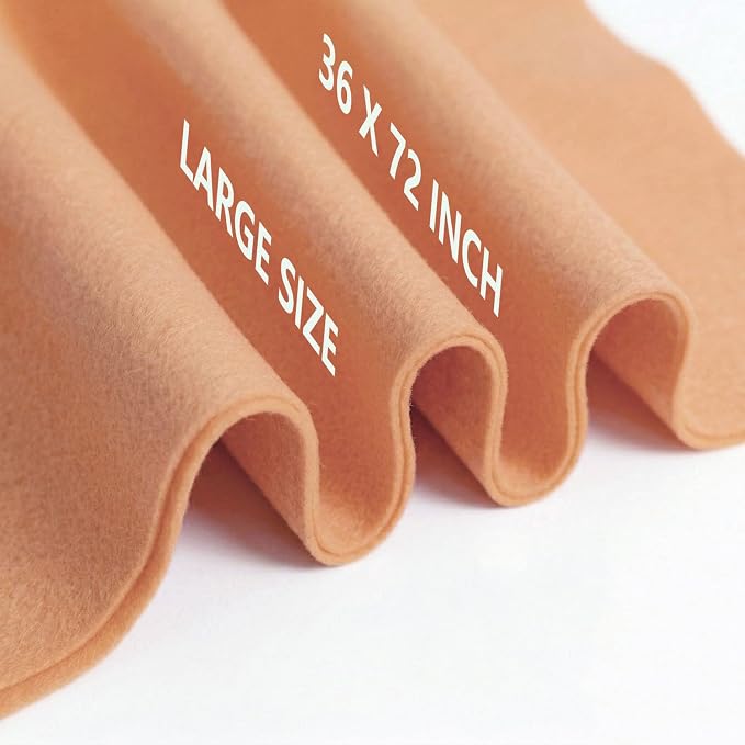 Peach Felt Fabric 36" x 72" 1.6mm Thick Large Craft Sheet | Soft, Flexible Felt
