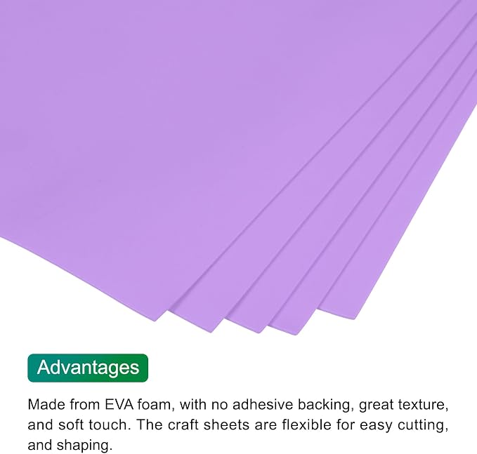 MECCANIXITY EVA Foam Sheets Light Purple 35.4 Inch x 19.7 Inch 2mm Thick Crafts