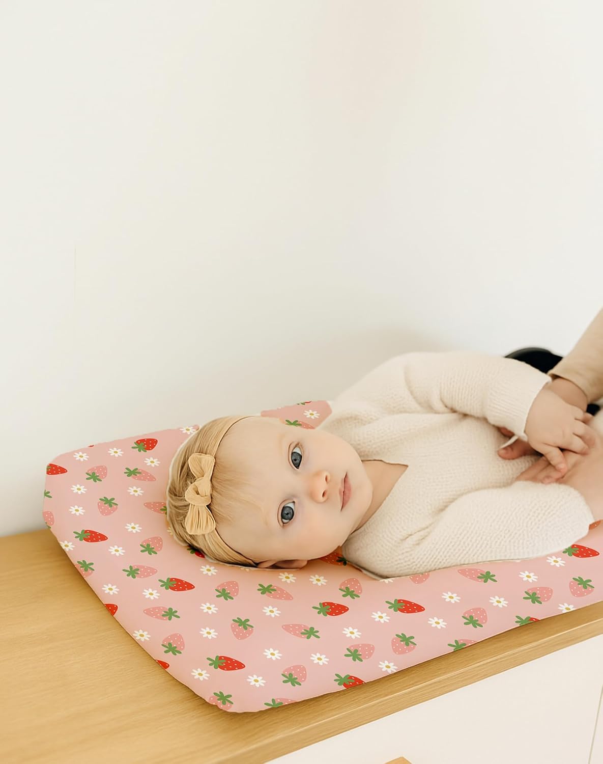Changing Pad Cover for Baby Boys Girls 2 Pack, Fits Standard 32”×16” Changing Table Pads, Silky Breathable Stretch Knit, Machine Washable (Blush Berry)