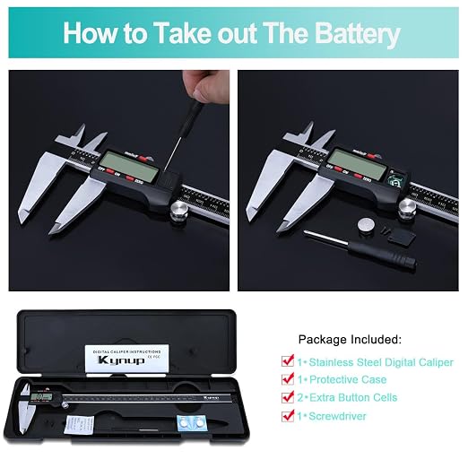 Kynup Micrometer Caliper Tool, 12Inch Digital Caliper, Vernier Caliper
