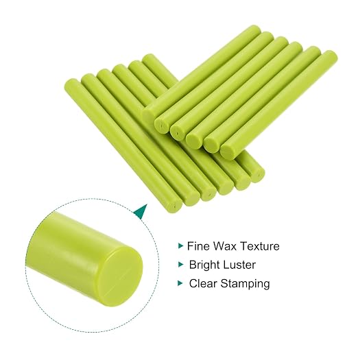 MECCANIXITY 12 Pcs Yellow Green Cylinder Sealing Wax Stick Glue Gun Wax Seal