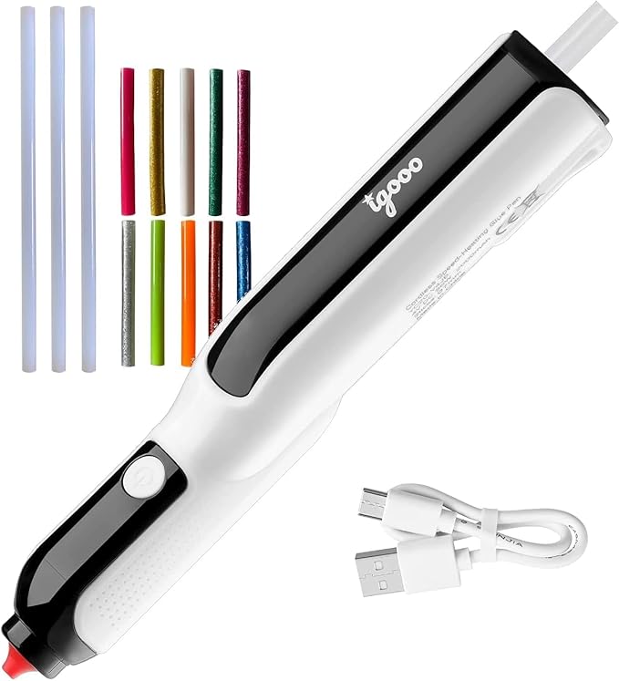 Cordless Glue Pen, Mini Hot Glue Gun, 6s Preheat, Automatic Glue Stick Feeding