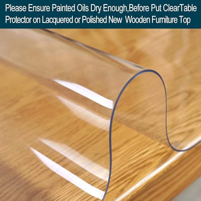 24 x 24 Inch 2PCS Multisize 1.5mm Thick Clear PVC Table Cover Protector Square