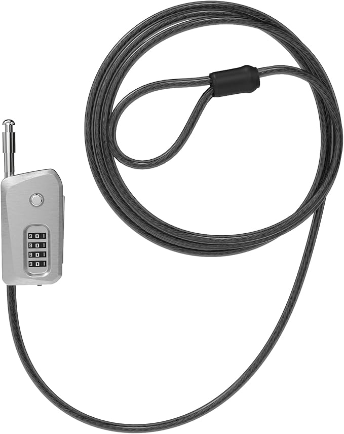 6ft Python Cable Lock for Bike, Bicycle, Trail Camera Locking, 4 Digit Combination Lock, Heavy Duty Anti Theft Candado, Adjustable Security Cable Padlock for Trail Cam, Kayak, Outdoor Gear