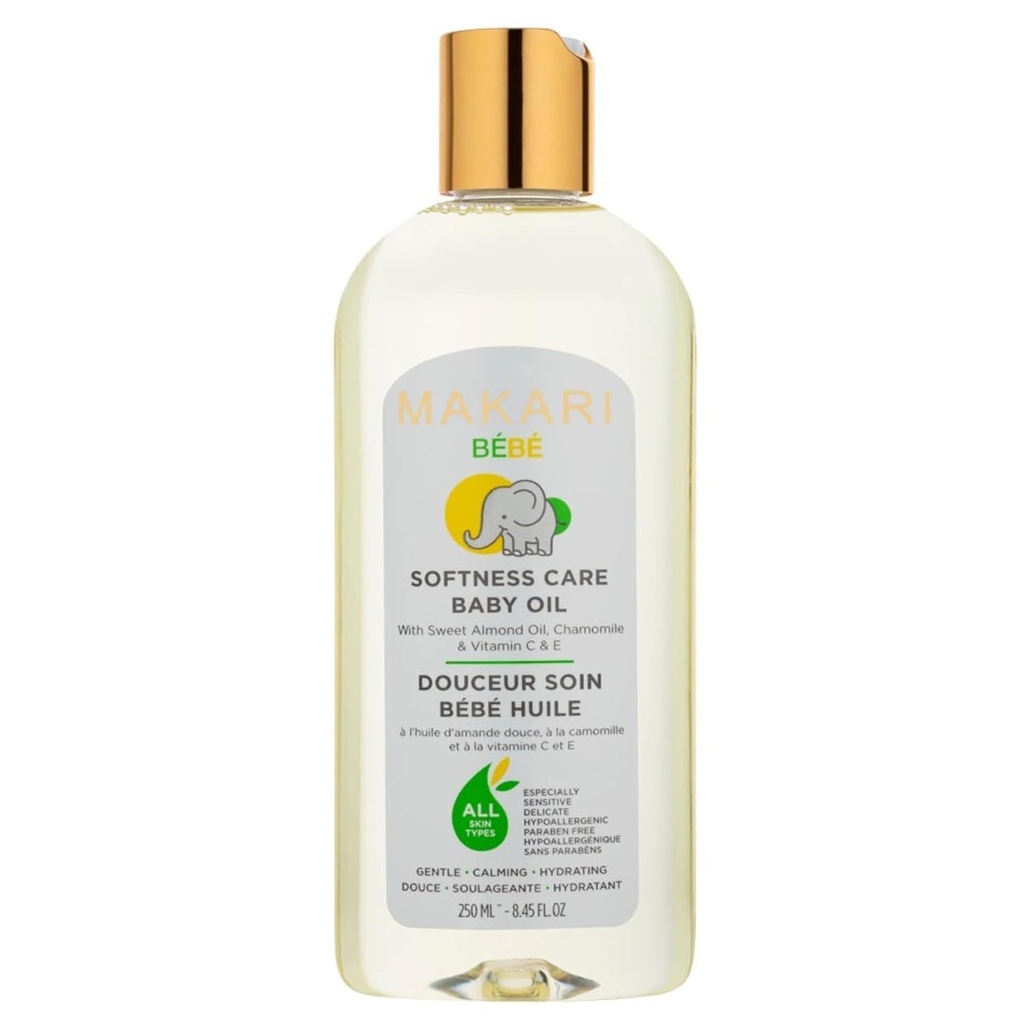 MAKARI Baby Care Essentials Bundle: Softness Care Baby Oil (8.4 oz) with Sweet Almond & Chamomile + Bebe Cleansing Milk (1000 ml) - Gentle, Hypoallergenic Skincare for Sensitive Newborns and Infants