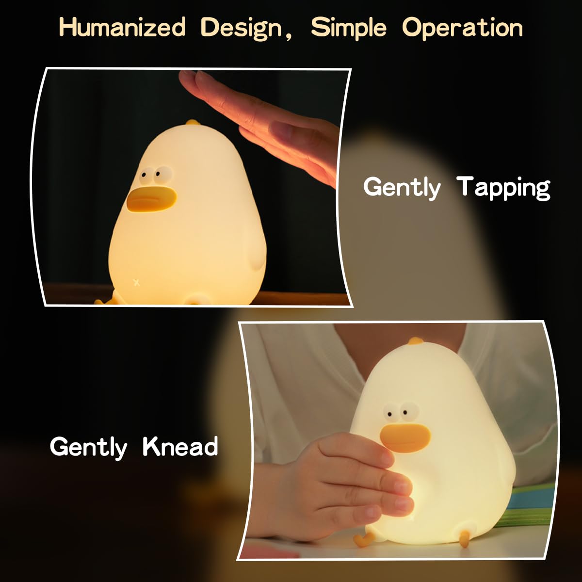 Night Light for Kids, Cute Silicone Nursery Chick Lamp for Baby and Toddler, Animal Night Light for Boys and Girls, Squishy Bedside Lamp for Kids Room