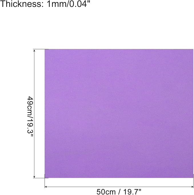 MECCANIXITY EVA Foam Sheets Dark Purple 19.7 Inch x 19.3 Inch 1mm Thick Crafts