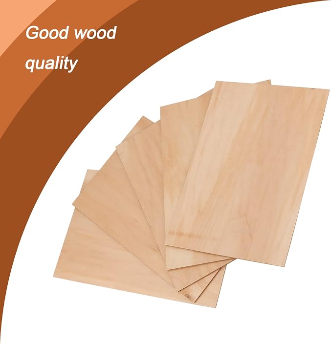 20 Pack 12 x 8 x 1/8 Inch Basswood Sheets, Rectangular Plywood Balsa Wood Sheet