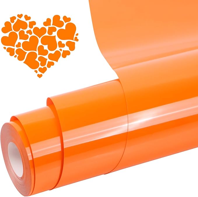 Heat Transfer Vinyl Orange, 12Inches×20FT Iron on