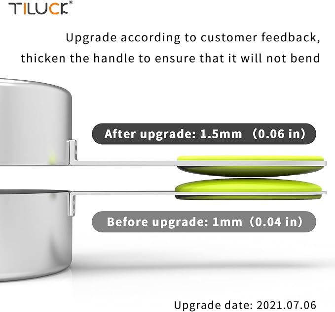 TILUCK Nesting Measuring Cups and Spoons Set, Stainless Steel