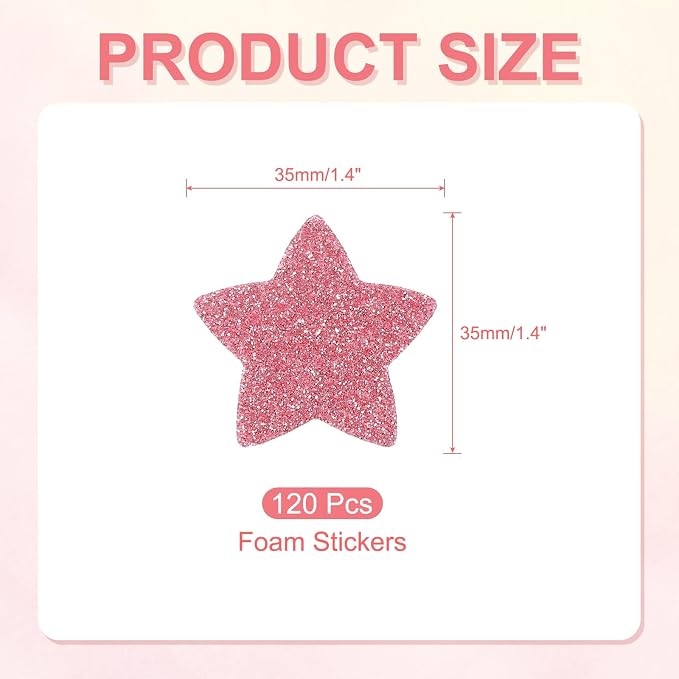 PATIKIL 1.4"x1.4" Star Foam Stickers