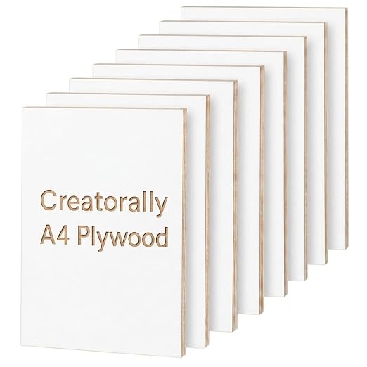 8 Pack Pre-Painted Colored Plywood Sheets, 11.7"x8.3"x1/8" Basswood
