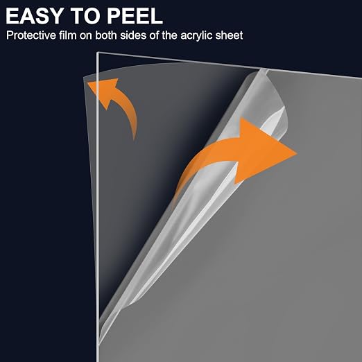 8 Pack 5"×7" Clear Transparent Plexiglass Sheets, 1/25” Thick Plexiglass Sheets