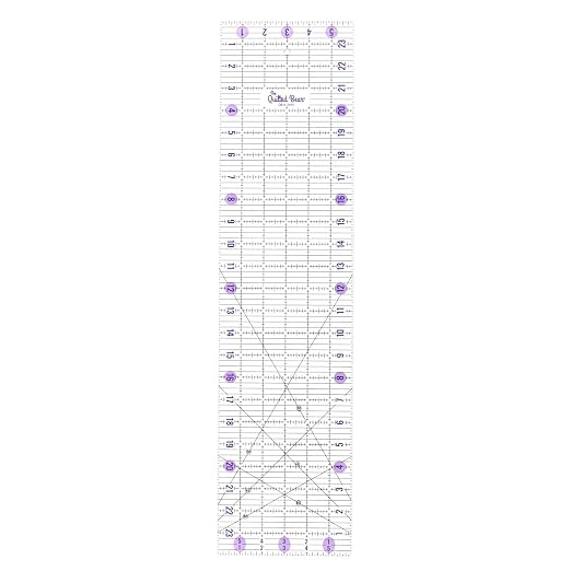 The Quilted Bear Rectangular Acrylic Quilting Ruler, 6.5" x 24" | Non-Slip