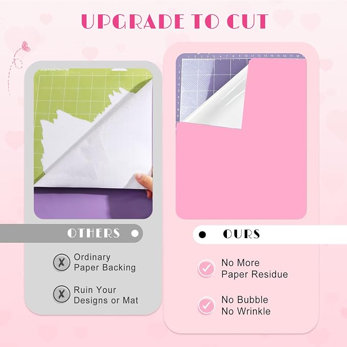 Tintnut Light Hot Pink Permanent Vinyl 8 Sheets 12''x10'' Adhesive Vinyl |
