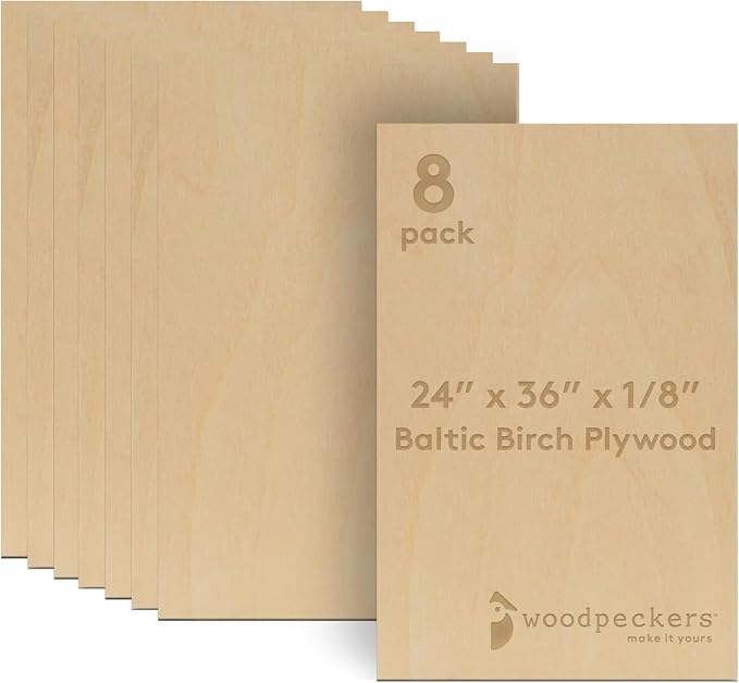Baltic Birch Plywood 1/8, 3mm Plywood Sheets, Wood