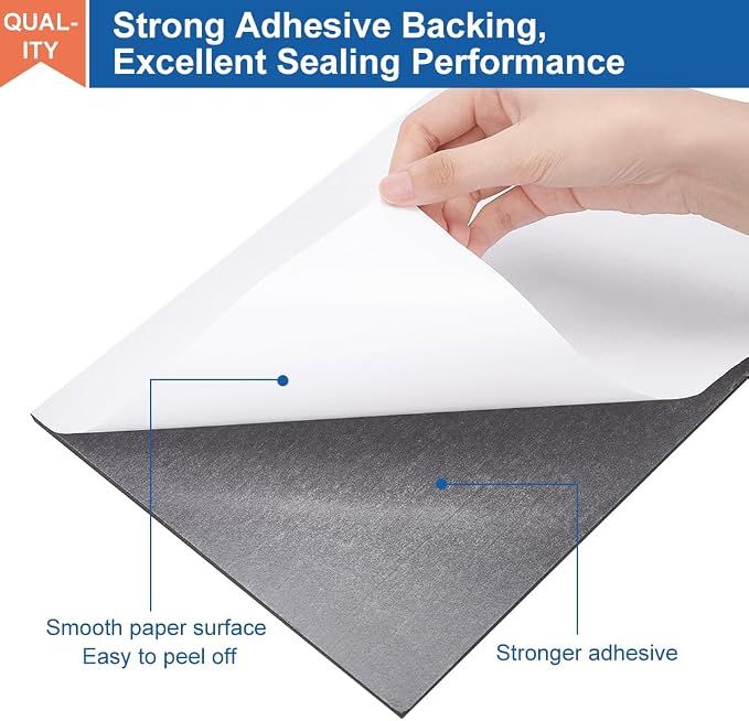 BENECREAT 6 Pcs 5mm Thick Self Adhesive Foam Sheet 8.3x11.8 Inch Black Non-Slip
