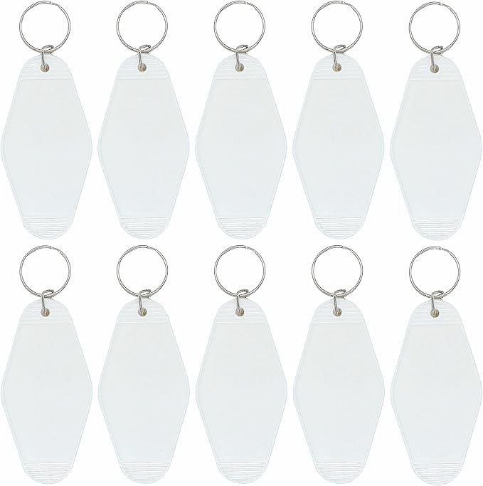 10pcs Blank Hotel Keychains Bulk Vintage Motel Keychain Vinyl HTV printing