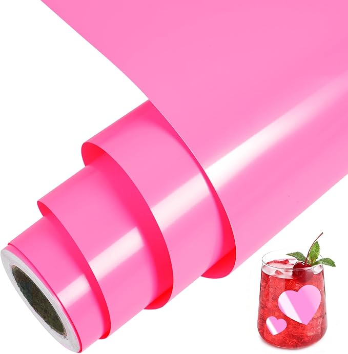 TORC Pink Permanent Vinyl 12" x 14 FT Glossy Pink Adhesive Vinyl Roll Compatible