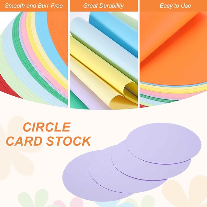 MECCANIXITY 24 Pcs Circle Card Stock, 5.9 Inch Round Cutouts Paper Thick