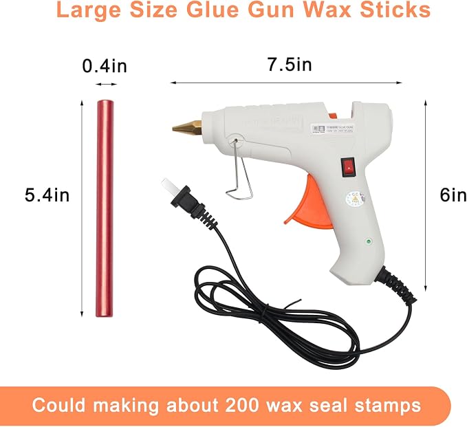 Sealing Wax Sticks 12P with Glue Gun, Luxiv 5.4" Sealing Waxs Stick 10MM Fire