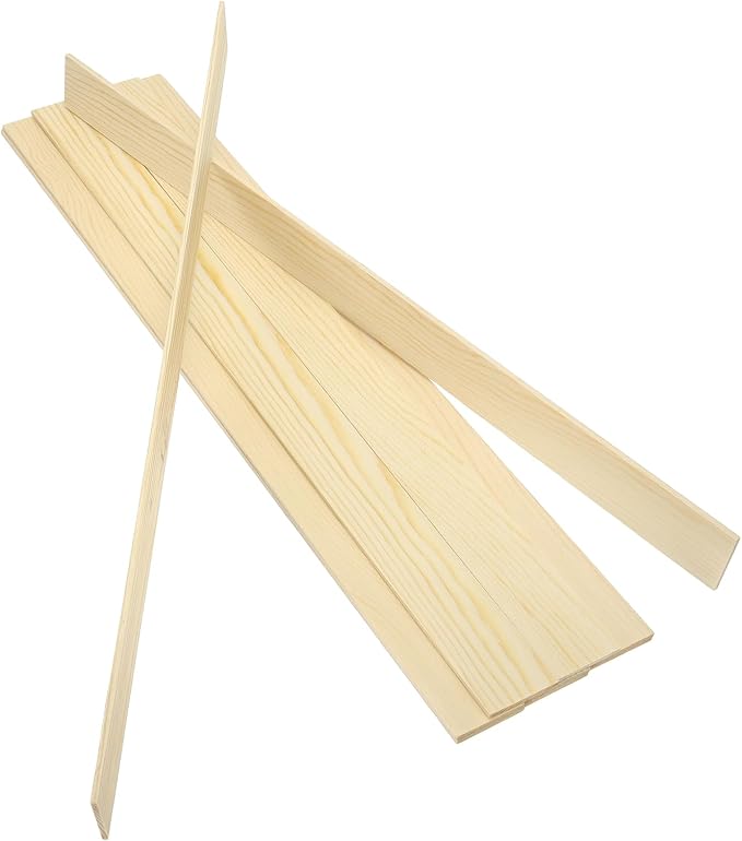 MECCANIXITY 10Pcs Wood Strips Slats, 1/8" x 1‑1/4" x 16" Thin Wood Sticks Flat