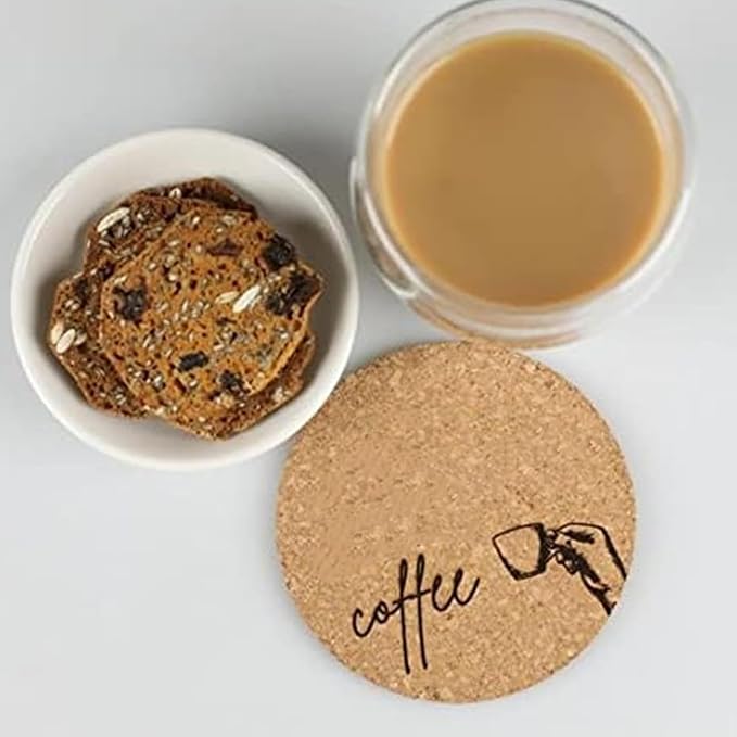 Tebery 20 Pack Cork Coasters Round, 3.9" Bar Coasters