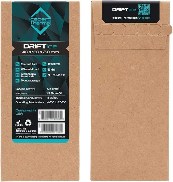 Iceberg Thermal DRIFTIce Thermal Pad 120mm x 40mm (2.0mm) (13 W/mK)