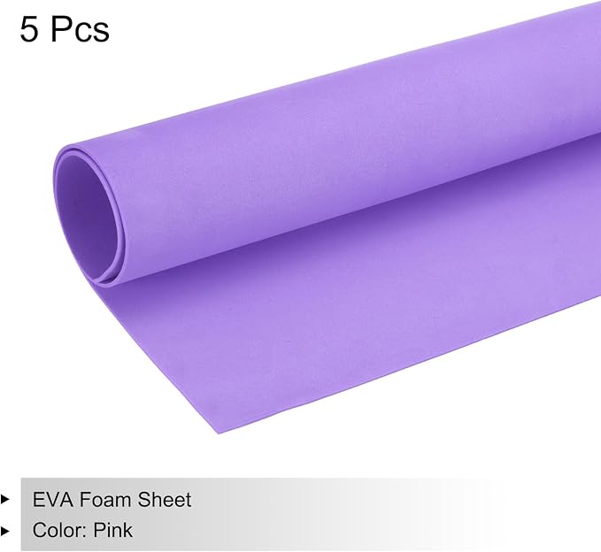 MECCANIXITY EVA Foam Sheets Light Purple 35.4 Inch x 19.7 Inch 2mm Thick Crafts