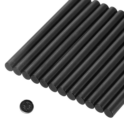 MECCANIXITY 12 Pcs Black Cylinder Sealing Wax Stick Glue Gun Wax Seal Rod Craft