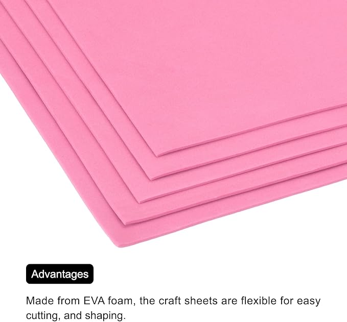 MECCANIXITY EVA Foam Sheets Pink 35.4 Inch x 19.7 Inch 2mm Thick Crafts Foam