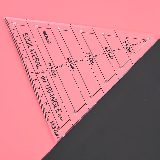 Fayelume 60 Degree Triangle Ruler, Acrylic Triangle Quilting Ruler, High