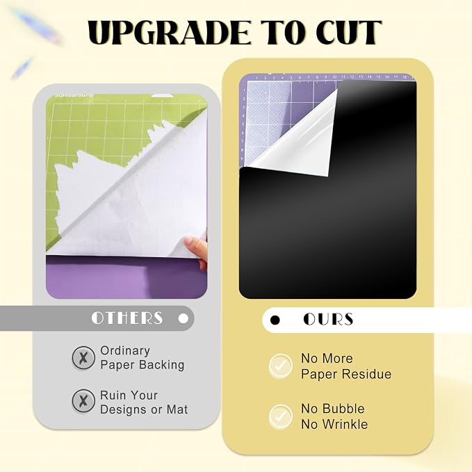 Tintnut Holographic Permanent Vinyl 8 Sheets 12x12in Black Adhesive Vinyl |