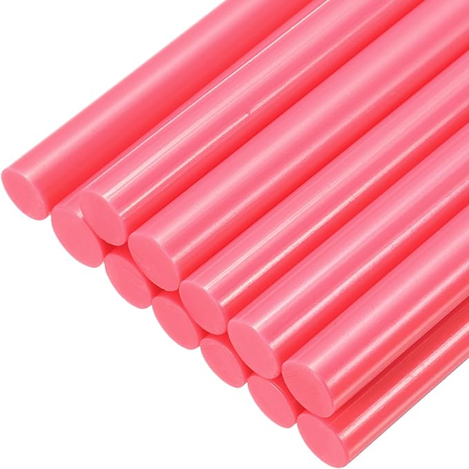 uxcell Mini Hot Glue Sticks for Glue Gun 11mm x 100mm Rose Red 12pcs