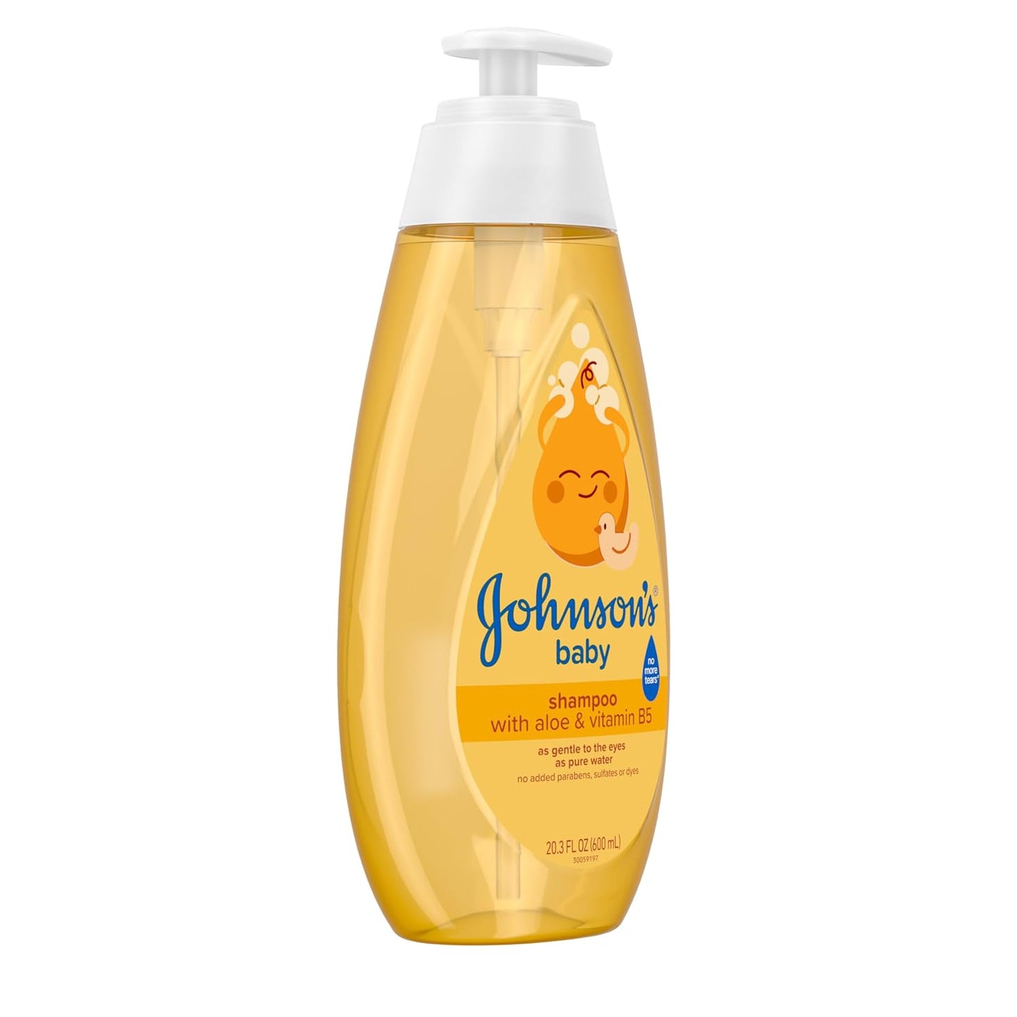 Johnson's Baby Shampoo with Aloe Vera & Vitamin B5, Tear Free, Newborn Essentials, No added Parabens & Sulfates, Hypoallergenic, 20.3 fl. oz