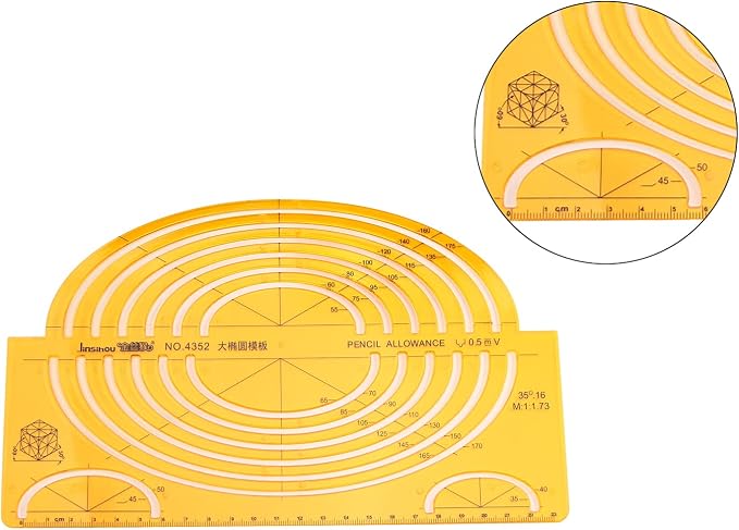 Utoolmart Geometric Drawings Templates Plastic Measuring Template Rulers |