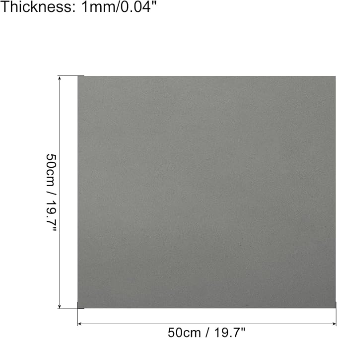 MECCANIXITY EVA Foam Sheets Grey 19.7 Inch x 19.7 Inch 1mm Thick Crafts Foam