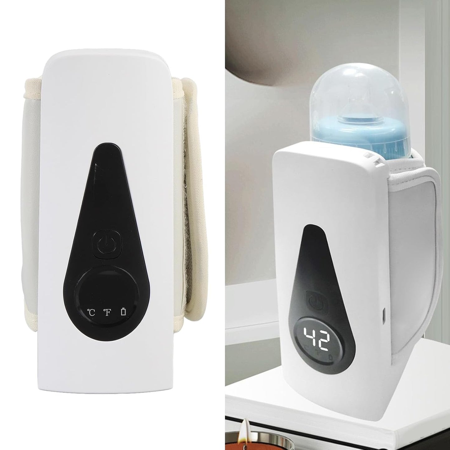Buachois Baby Milk Bottle Insulation Cover,Portable Baby Bottle Warmer Constant Temperature Fast Charging Insulation Cover for Home Travel Nursing Mom Daycare