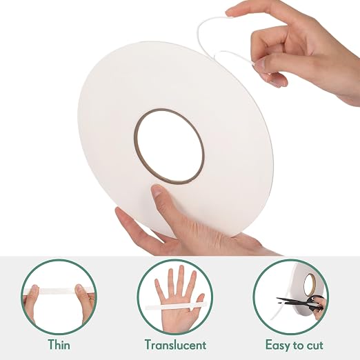 Tatuo 2 Rolls Double Sided Foam Tape PE Foam Tape Sponge Soft Mounting Adhesive