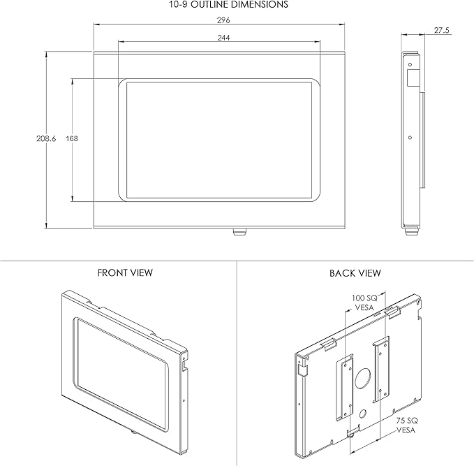 TABcare Locking Security Metal Case for Apple iPad Pro 11" 1st, 2nd, 3rd, 4th gen. for Kiosk, POS, Store, Show Display (Black, iPad Pro 11 1/2/3/4)